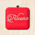 Red Embroidered Customized Clutch - Uncommongifts.in